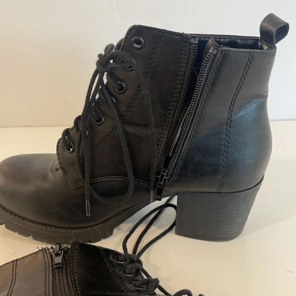 Soda Y2k Combat Lace Up Zip Block Heel Ankle Boots size 6 1/2 - Picture 13 of 16